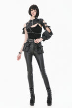 Load image into Gallery viewer, Dark Techwear Multi-Buckle Eyelet Leather Corset with Side Pouches CW103