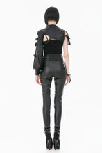 Load image into Gallery viewer, Dark Techwear Multi-Buckle Eyelet Leather Corset with Side Pouches CW103