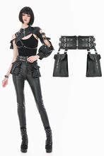 Load image into Gallery viewer, Dark Techwear Multi-Buckle Eyelet Leather Corset with Side Pouches CW103