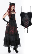 Load image into Gallery viewer, Gothic Black Red Velvet Lace Corset CW110 - Gothlolibeauty