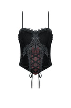 Load image into Gallery viewer, Gothic Black Red Velvet Lace Corset CW110 - Gothlolibeauty