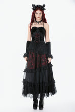 Load image into Gallery viewer, Gothic Black Red Velvet Lace Corset CW110 - Gothlolibeauty