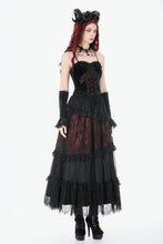 Load image into Gallery viewer, Gothic Black Red Velvet Lace Corset CW110 - Gothlolibeauty