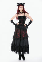 Load image into Gallery viewer, Gothic Black Red Velvet Lace Corset CW110 - Gothlolibeauty
