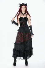 Load image into Gallery viewer, Gothic Black Red Velvet Lace Corset CW110 - Gothlolibeauty