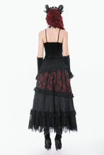 Load image into Gallery viewer, Gothic Black Red Velvet Lace Corset CW110 - Gothlolibeauty