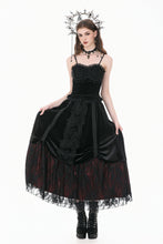 Load image into Gallery viewer, Gothic Retro Dark Cool Lace Mesh Patchwork Velvet Cami Top with Beaded Tassel Drops CW111