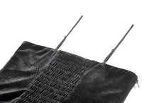 Load image into Gallery viewer, Gothic Retro Dark Cool Lace Mesh Patchwork Velvet Cami Top with Beaded Tassel Drops CW111
