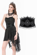 Load image into Gallery viewer, Gothic Regal Velvet Waist Cincher with Double Beaded Tassels CW113