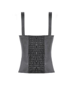 Load image into Gallery viewer, Gothic Punk Leather Patchwork Corset with Bone Zipper and Studded Buckle Straps CW114