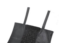 Load image into Gallery viewer, Gothic Punk Leather Patchwork Corset with Bone Zipper and Studded Buckle Straps CW114