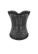 Load image into Gallery viewer, Gothic Court Jacquard Corset with Lace Ruffles and Metallic Busk  CW115