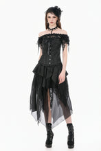 Load image into Gallery viewer, Gothic Court Jacquard Corset with Lace Ruffles and Metallic Busk  CW115