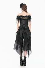 Load image into Gallery viewer, Gothic Court Jacquard Corset with Lace Ruffles and Metallic Busk  CW115
