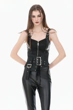 Load image into Gallery viewer, Goth Punk Dark Grey Faux-Leather Double-Buckle Lace-up Asymmetrical Corset Belt CW116