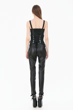 Load image into Gallery viewer, Goth Punk Dark Grey Faux-Leather Double-Buckle Lace-up Asymmetrical Corset Belt CW116