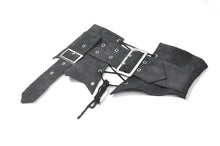 Load image into Gallery viewer, Goth Punk Dark Grey Faux-Leather Double-Buckle Lace-up Asymmetrical Corset Belt CW116