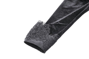 Gothic Velvet Lace Long-Sleeve Dress DW1006
