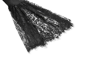 Black Gothic Mesh Patchwork Back Lace-up Everyday Dress DW1007