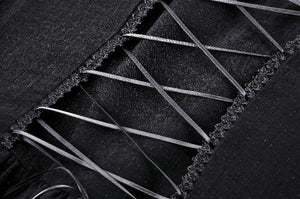 Black Gothic Mesh Patchwork Back Lace-up Everyday Dress DW1007