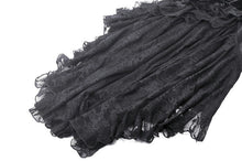 Load image into Gallery viewer, Gothic Dark Velvet Ruffle Hem Gem Pendant Off-Shoulder Mermaid Dress DW1010