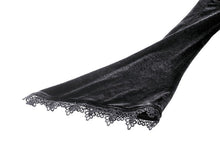 Load image into Gallery viewer, Gothic Dark Velvet Ruffle Hem Gem Pendant Off-Shoulder Mermaid Dress DW1010