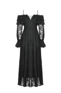 Gothic Off-Shoulder Layered Ruffle Elegant Maxi Dress DW1011