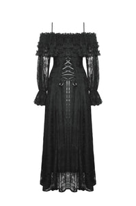 Gothic Off-Shoulder Layered Ruffle Elegant Maxi Dress DW1011