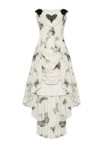 Load image into Gallery viewer, Cute Punk Black Embroidered Butterfly  Lace Angel Beige Dress DW1013