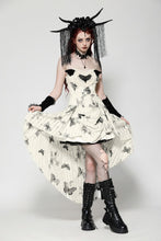 Load image into Gallery viewer, Cute Punk Black Embroidered Butterfly  Lace Angel Beige Dress DW1013