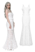 Load image into Gallery viewer, Gothic white romantic hollow cat ear mermaid dress DW1014