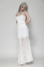 Load image into Gallery viewer, Gothic white romantic hollow cat ear mermaid dress DW1014