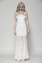 Load image into Gallery viewer, Gothic white romantic hollow cat ear mermaid dress DW1014