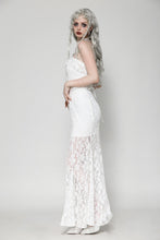 Load image into Gallery viewer, Gothic white romantic hollow cat ear mermaid dress DW1014