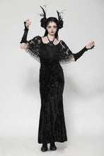 Load image into Gallery viewer, Gothic Rose Embroidered Faux-Two-Piece Mermaid Maxi Dress DW1015