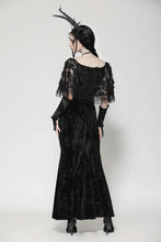Load image into Gallery viewer, Gothic Rose Embroidered Faux-Two-Piece Mermaid Maxi Dress DW1015