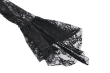 Load image into Gallery viewer, Black Gothic Asymmetrical Lace Rhinestone Neckline Off-Shoulder   Dress DW1017