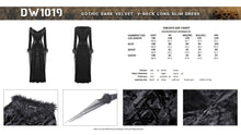 Load image into Gallery viewer, Gothic dark velvet  V-neck long slim dress DW1019