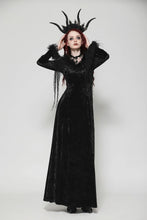 Load image into Gallery viewer, Gothic dark velvet  V-neck long slim dress DW1019