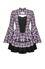 Load image into Gallery viewer, Big Pink Butterfly Doll Bell-Sleeve Dress DW1021