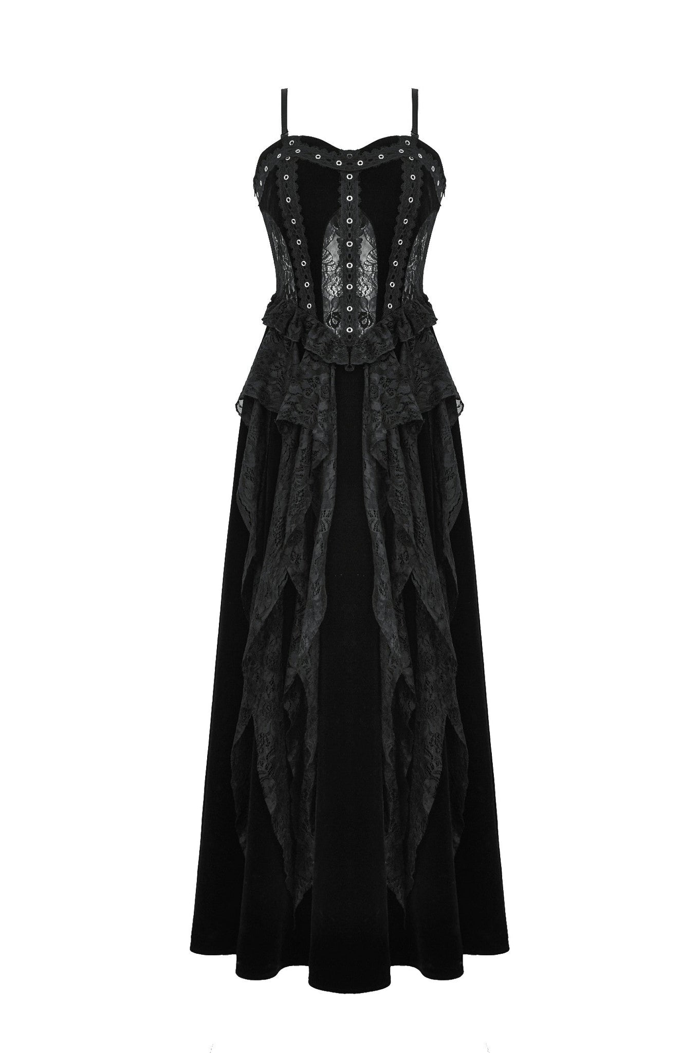 Dark In Love - Romantic Gothic Sexy Hollow Waist - Dress - Black - XXL