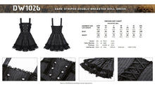 Load image into Gallery viewer, Dark striped double-breasted doll dress DW1026