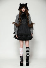 Load image into Gallery viewer, Dark striped double-breasted doll dress DW1026