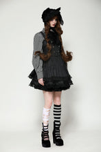 Load image into Gallery viewer, Dark striped double-breasted doll dress DW1026