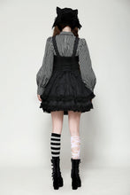Load image into Gallery viewer, Dark striped double-breasted doll dress DW1026