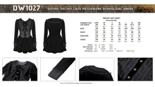 Load image into Gallery viewer, Gothic velvet lace patchwork schoolgirl dress DW1027