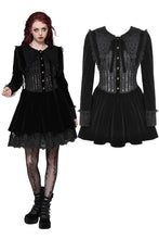 Load image into Gallery viewer, Gothic velvet lace patchwork schoolgirl dress DW1027