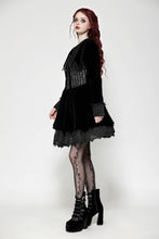 Load image into Gallery viewer, Gothic velvet lace patchwork schoolgirl dress DW1027