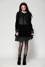 Load image into Gallery viewer, Gothic velvet lace patchwork schoolgirl dress DW1027