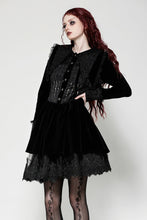 Load image into Gallery viewer, Gothic velvet lace patchwork schoolgirl dress DW1027